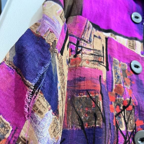 Aris A Multicolor Art to Wear Longline Lagenlook Jacket - Picture 8 of 11